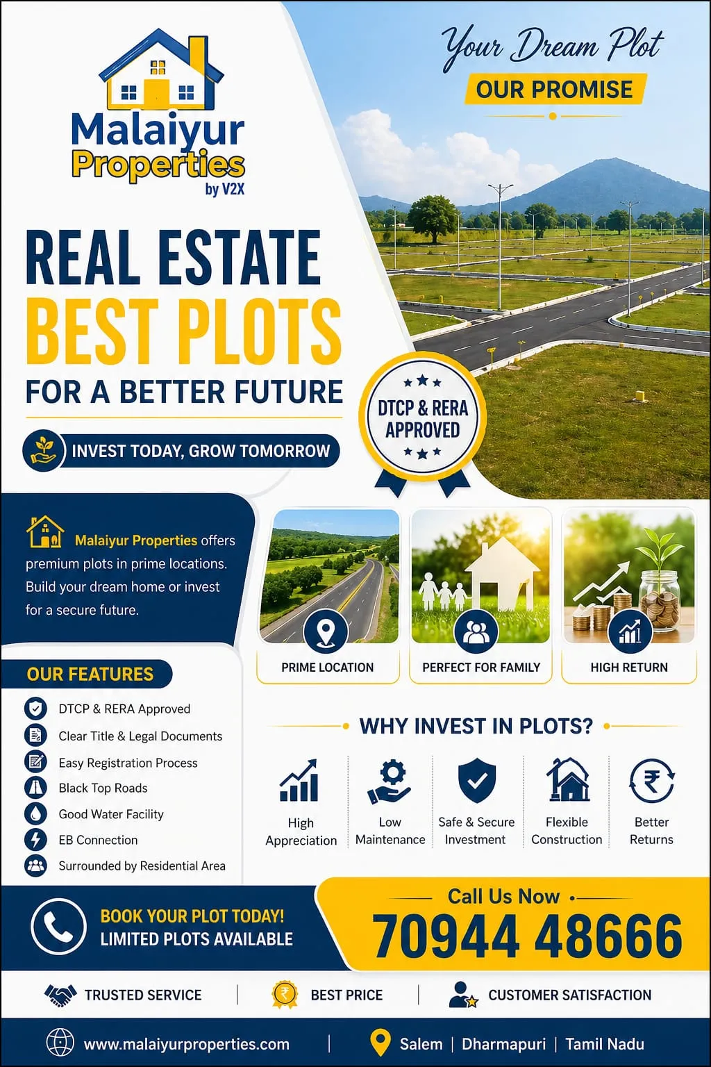 top selling plots and lands in malaiyurproperties