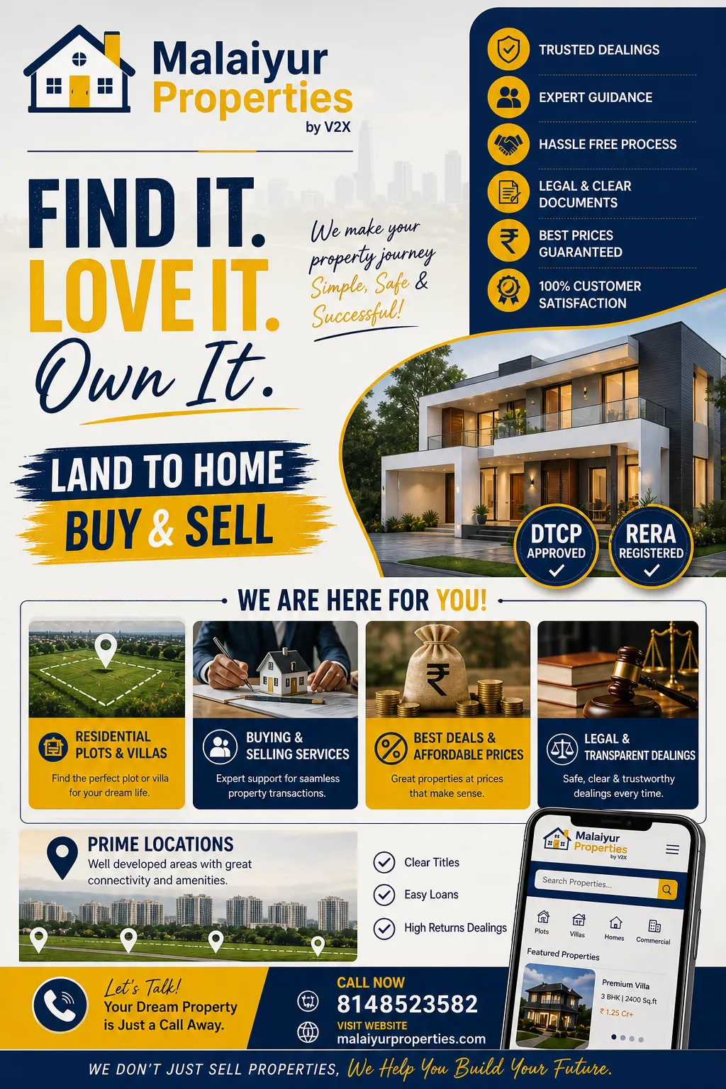 1. Want to Buy or Sell Land? Start Smart with Malaiyur Properties 🔥